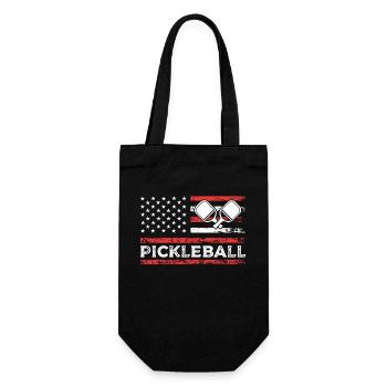 Pickleball American Paddle Sports Flagge - Geschenkbeutel für Flaschen - Schwarz - Vorne
