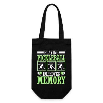 Pickleball Spielen Verbessert Das Gedächtnis - Geschenkbeutel für Flaschen - Schwarz - Vorne