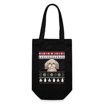 Shih Tzu Christmas - Geschenkbeutel für Flaschen - Schwarz - Vorne