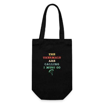 The thermals are calling - I must go - Gift Bag for Bottles - black - Front
