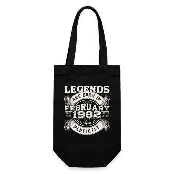 Légende Février Année 1982 Cadeau d’anniversaire - Sac à bouteille - noir - Devant