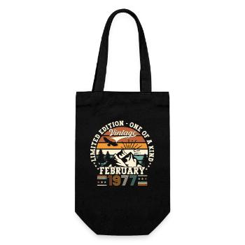 Février Vintage 1977 Retro Cadeau d’anniversaire - Sac à bouteille - noir - Devant