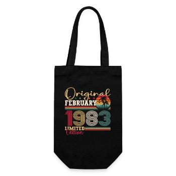 Original February vintage 1983 birthday gift - Gift Bag for Bottles - black - Front
