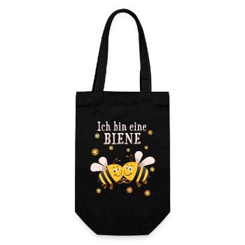 Ich bin eine Biene Bienenflüsterer Imker Imkerin - Geschenkbeutel für Flaschen - Schwarz - Vorne
