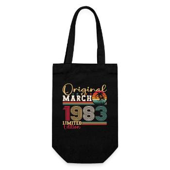 40th birthday Mann Original March Born 1983 - Gift Bag for Bottles - black - Front