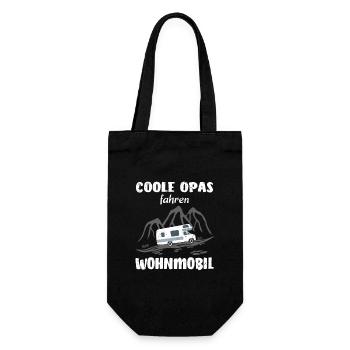 Coole Opas ziehen Wohnwagen - Geschenkbeutel für Flaschen - Schwarz - Vorne