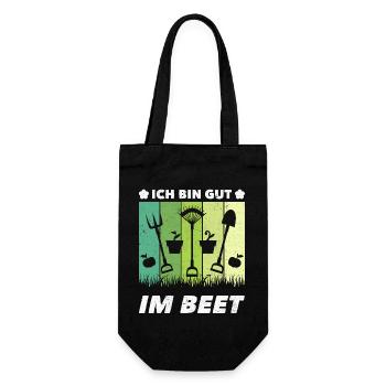 Gärtner Ich Bin Gut Im Beet - Geschenkbeutel für Flaschen - Schwarz - Vorne