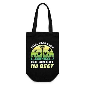 Gärtner Ich Bin Gut Im Beet - Geschenkbeutel für Flaschen - Schwarz - Vorne