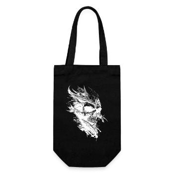 Vintage Creepy Tattoo Skull - Gift Bag for Bottles - black - Front