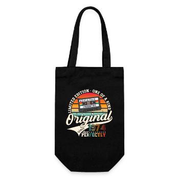 49th birthday man March Born 1974 Cassette - Gift Bag for Bottles - black - Front