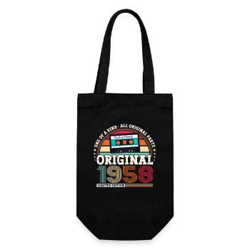 65e anniversaire homme Mars Né 1958 Cassette - Sac à bouteille - noir - Devant