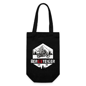 Biker Motorrad Boxer Spruch Abenteuer Bergsteiger - Geschenkbeutel für Flaschen - Schwarz - Vorne