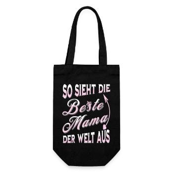 Beste Mama der Welt - Geschenkbeutel für Flaschen - Schwarz - Vorne