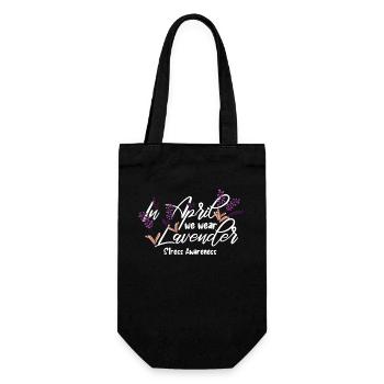 In April we wear lavender - the flower of the - Gift Bag for Bottles - black - Front