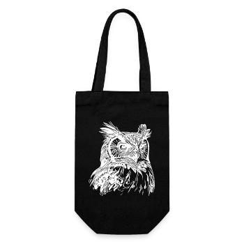 Elegante Vintage Wald Eule - Geschenkbeutel für Flaschen - Schwarz - Vorne