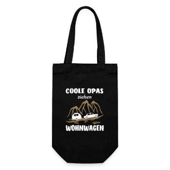 Wohnwagen Opa - Geschenkbeutel für Flaschen - Schwarz - Vorne