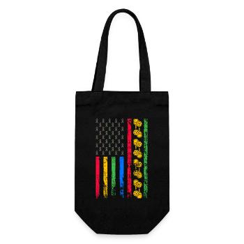 American sports flag - Gift Bag for Bottles - black - Front