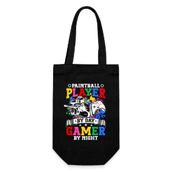 Paintball-spieler Bei Tag Gamer Bei Nacht Sport - Geschenkbeutel für Flaschen - Schwarz - Vorne