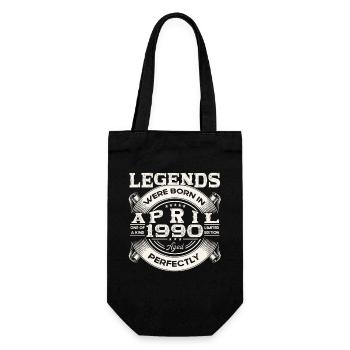 33rd birthday man April born 1990 Oldtimer - Gift Bag for Bottles - black - Front