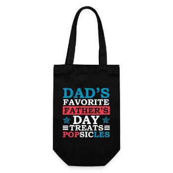 Papas Lieblings-vatertag Leckereien Eis Vatertag - Geschenkbeutel für Flaschen - Schwarz - Vorne