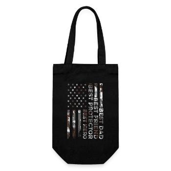 Best Father Best Friend Patriotic - Gift Bag for Bottles - black - Front