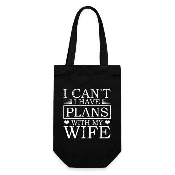 I can't I have plans with my wife - Gift Bag for Bottles - black - Front