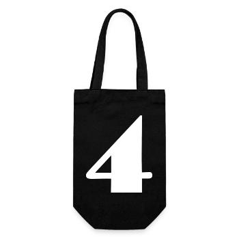 4,4 JAHRE,4. GEBURTSTAG,4 JAHRE JUBILÄUM - Geschenkbeutel für Flaschen - Schwarz - Vorne