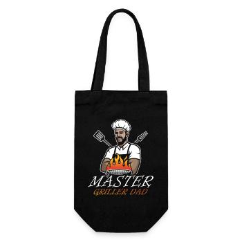 Master Griller Dad Grill Pan Decor Foodie - Gift Bag for Bottles - black - Front