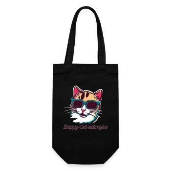 Fun Colorful Cat-tastrophe: A Happy Vintage Feline - Gift Bag for Bottles - black - Front