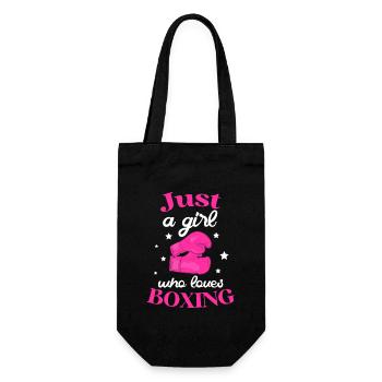Just A Girl Who Loves Boxing Feminist Sports - Geschenkbeutel für Flaschen - Schwarz - Vorne