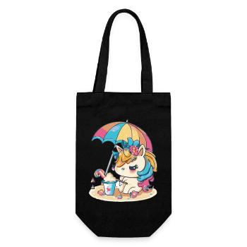 Cute unicorn for kids - Summer Edition - Gift Bag for Bottles - black - Front