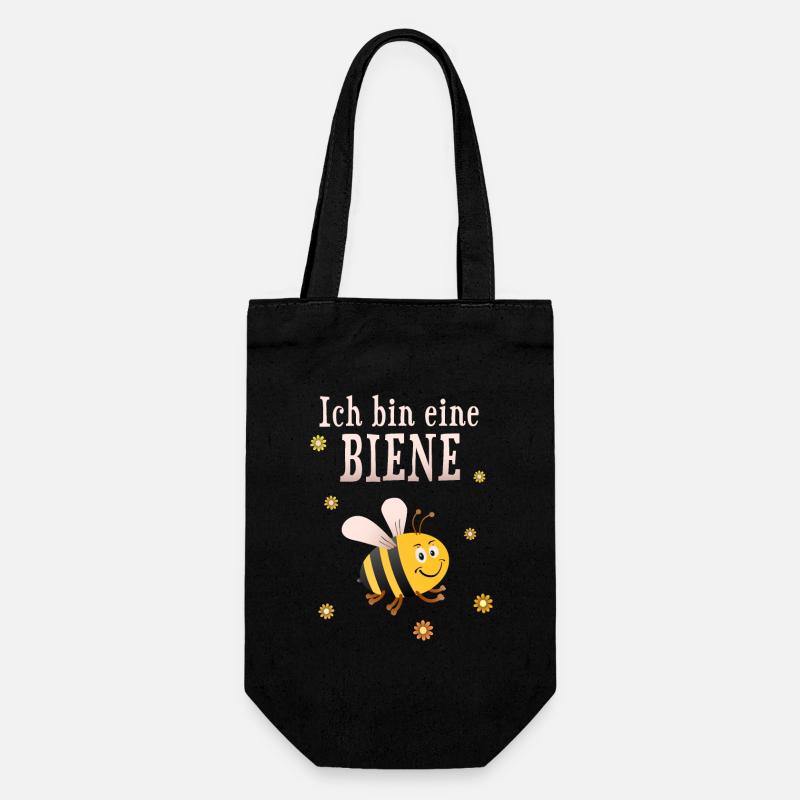 Ich bin eine Biene - Geschenkbeutel für Flaschen - Schwarz