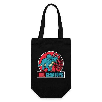 Dadceratops Dinosaur Daddy Dino Reptile Father's Day - Gift Bag for Bottles - black - Front