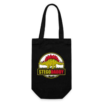 Stegodaddy Dinosaur Daddy Dino Reptile Father's Day - Gift Bag for Bottles - black - Front