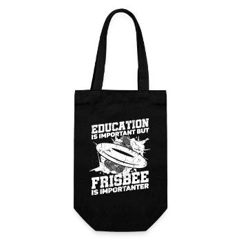 Bildung Ist Wichtig, Aber Sport Ultimate Frisbee - Geschenkbeutel für Flaschen - Schwarz - Vorne