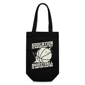 Bildung Ist Wichtig, Aber Sportball Basketball - Geschenkbeutel für Flaschen - Schwarz - Vorne
