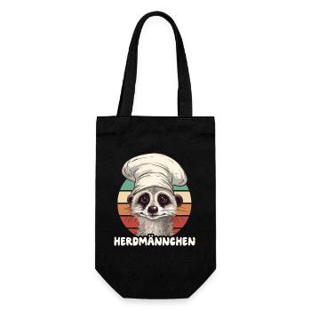 Herdmännchen Erdmännchen Koch - Geschenkbeutel für Flaschen - Schwarz - Vorne