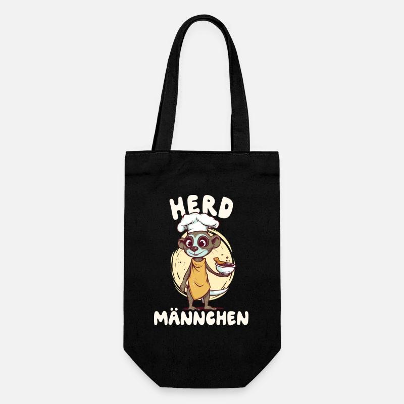 Herdmännchen Erdmännchen Koch - Geschenkbeutel für Flaschen - Schwarz