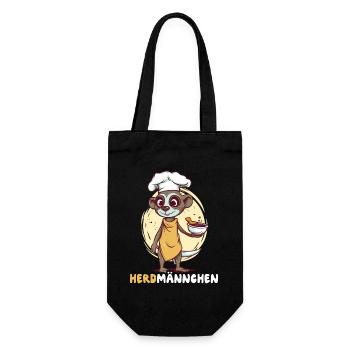 Herdmännchen Erdmännchen Koch - Geschenkbeutel für Flaschen - Schwarz - Vorne