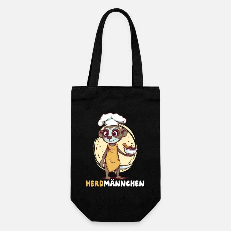 Herdmännchen Erdmännchen Koch - Geschenkbeutel für Flaschen - Schwarz