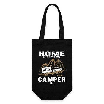 Wohnwagen Zuhause Camper - Geschenkbeutel für Flaschen - Schwarz - Vorne