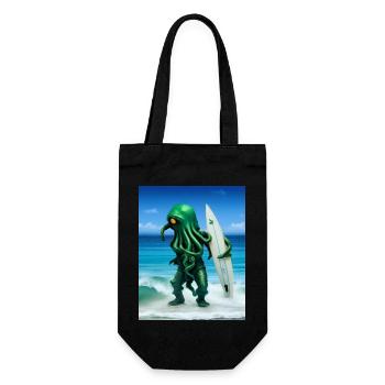 Surfing Octopus - Geschenkbeutel für Flaschen - Schwarz - Vorne