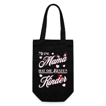 Lustiges meine Mama hat die besten Kinder Design - Geschenkbeutel für Flaschen - Schwarz - Vorne