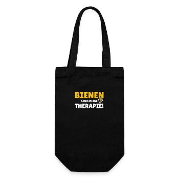 Bienen sind meine Therapie - Geschenkbeutel für Flaschen - Schwarz - Vorne