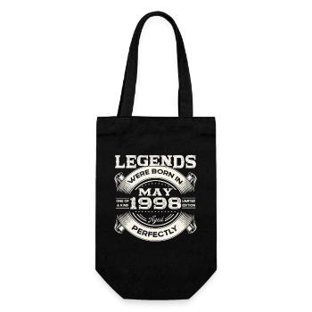 25th Birthday Man May Vintage 1998 Legendary - Gift Bag for Bottles - black - Front