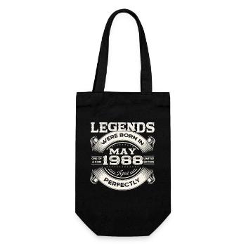 35th Birthday Man May Vintage 1988 Legendary - Gift Bag for Bottles - black - Front