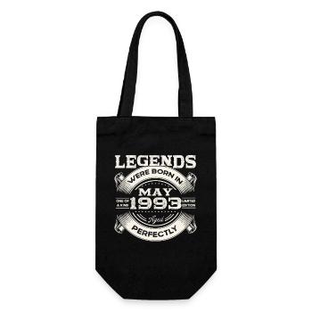 30th Birthday Man May Born 1993 Legendary - Gift Bag for Bottles - black - Front