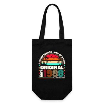 35. Geburtstag Mann Original April Jahrgang 1988 - Geschenkbeutel für Flaschen - Schwarz - Vorne