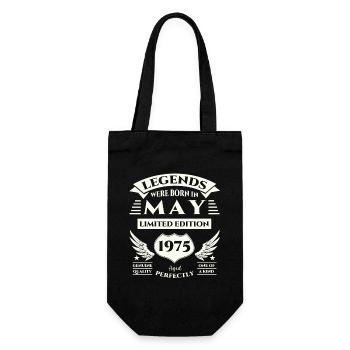 48. Geburtstag Mann legendär Mai Jahrgang 1975 - Geschenkbeutel für Flaschen - Schwarz - Vorne
