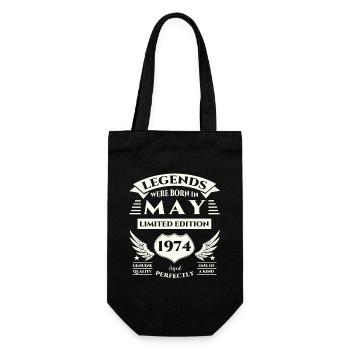 49th Birthday Man Legendary May Born 1974 - Gift Bag for Bottles - black - Front